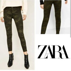 Zara Z1975 skinny moto camouflage high rise denim jeans size 36 / 4